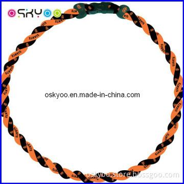 Custom Made Titanium Sport Braided Rope Necklace and Bracelet with Your Logo